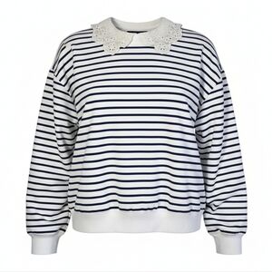 J. Crew French terry sweatshirt with lace trim Sz Small